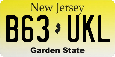 NJ license plate B63UKL