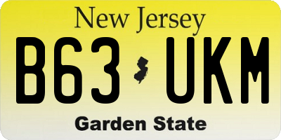 NJ license plate B63UKM