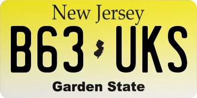 NJ license plate B63UKS