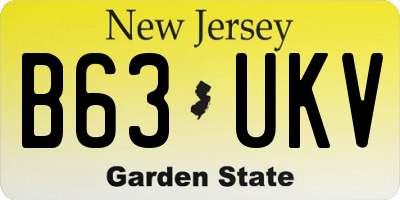 NJ license plate B63UKV