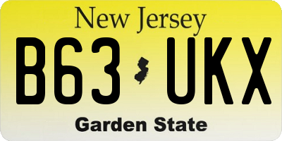 NJ license plate B63UKX