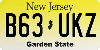 NJ license plate B63UKZ