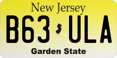 NJ license plate B63ULA