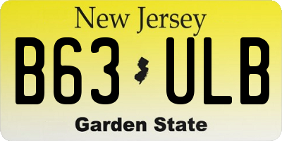 NJ license plate B63ULB