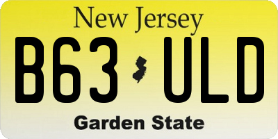 NJ license plate B63ULD
