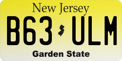 NJ license plate B63ULM