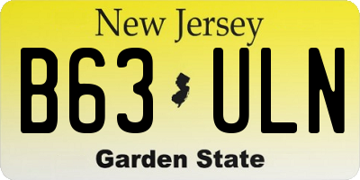 NJ license plate B63ULN