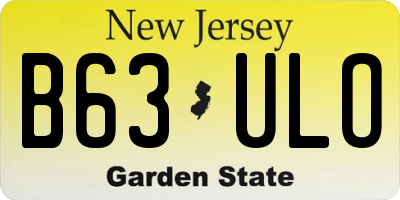 NJ license plate B63ULO