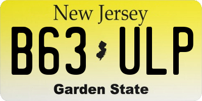 NJ license plate B63ULP