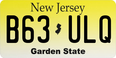 NJ license plate B63ULQ