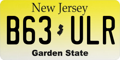 NJ license plate B63ULR
