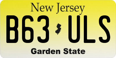 NJ license plate B63ULS