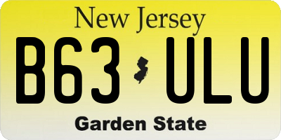 NJ license plate B63ULU