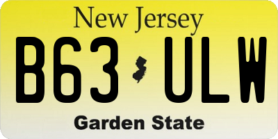 NJ license plate B63ULW