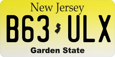 NJ license plate B63ULX