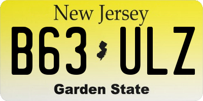 NJ license plate B63ULZ