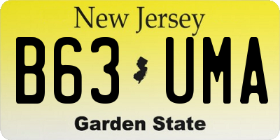 NJ license plate B63UMA