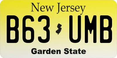 NJ license plate B63UMB