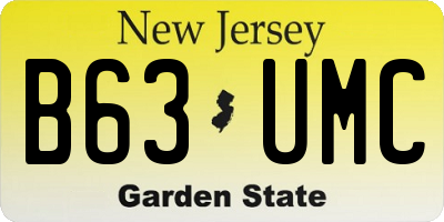NJ license plate B63UMC