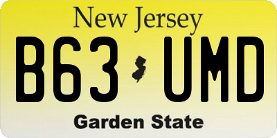 NJ license plate B63UMD
