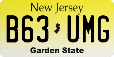 NJ license plate B63UMG