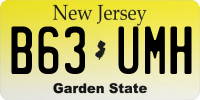NJ license plate B63UMH