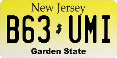 NJ license plate B63UMI