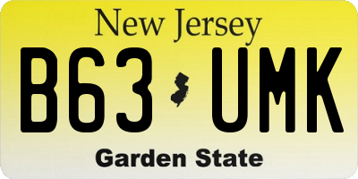 NJ license plate B63UMK