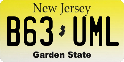 NJ license plate B63UML