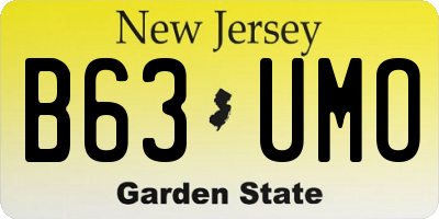 NJ license plate B63UMO