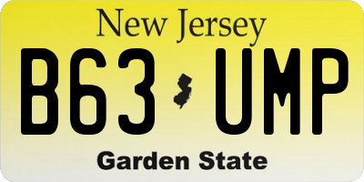 NJ license plate B63UMP