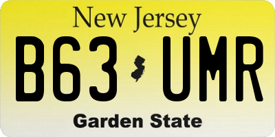 NJ license plate B63UMR