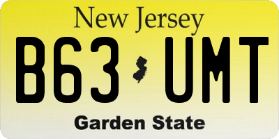 NJ license plate B63UMT