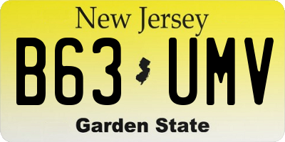 NJ license plate B63UMV