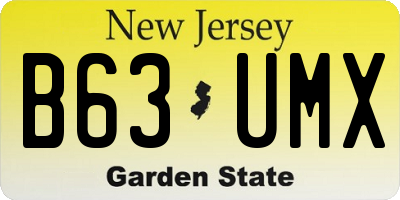 NJ license plate B63UMX