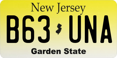 NJ license plate B63UNA