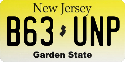 NJ license plate B63UNP
