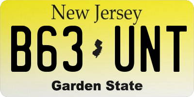 NJ license plate B63UNT