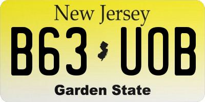 NJ license plate B63UOB