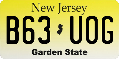 NJ license plate B63UOG