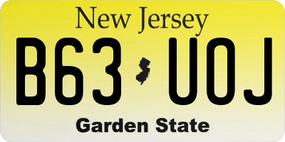NJ license plate B63UOJ