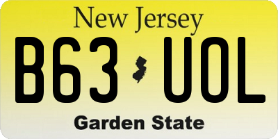 NJ license plate B63UOL
