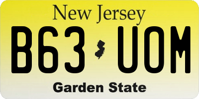 NJ license plate B63UOM