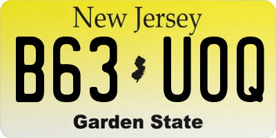 NJ license plate B63UOQ