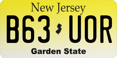 NJ license plate B63UOR
