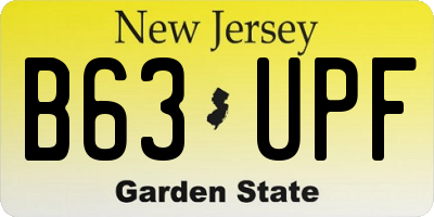 NJ license plate B63UPF