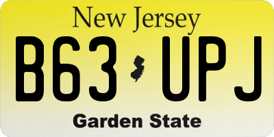 NJ license plate B63UPJ