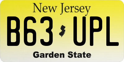 NJ license plate B63UPL