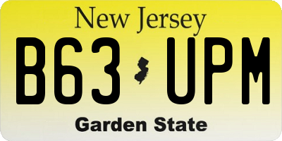 NJ license plate B63UPM