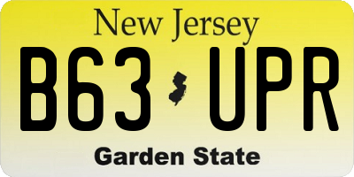 NJ license plate B63UPR